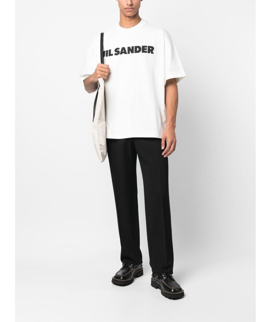 JIL SANDER Белая хлопковая футболка, фото 2