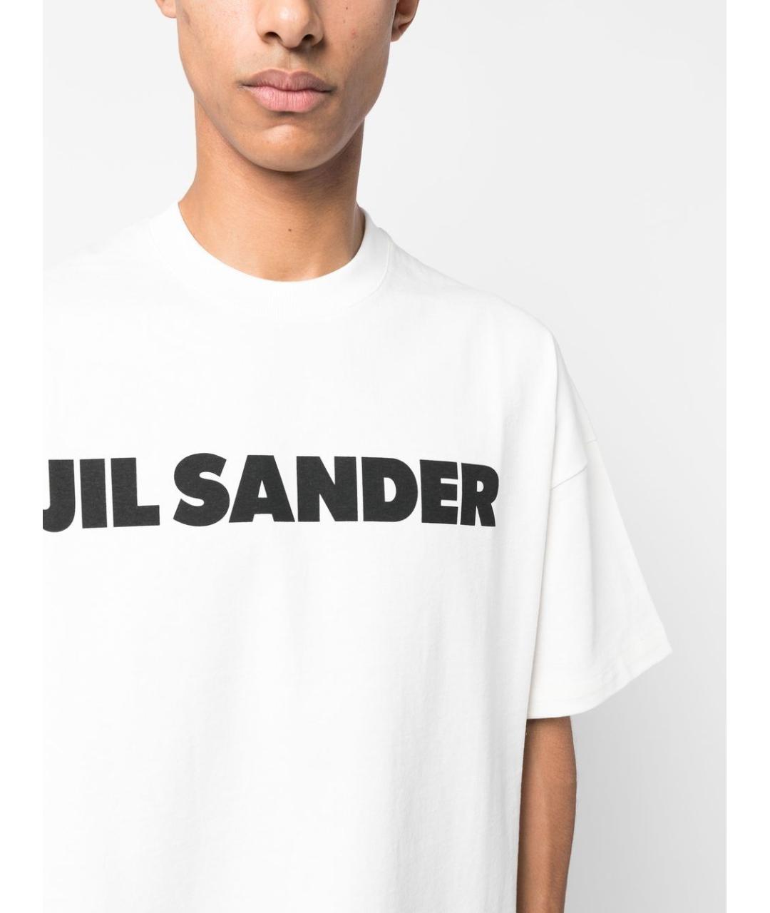 JIL SANDER Белая хлопковая футболка, фото 4