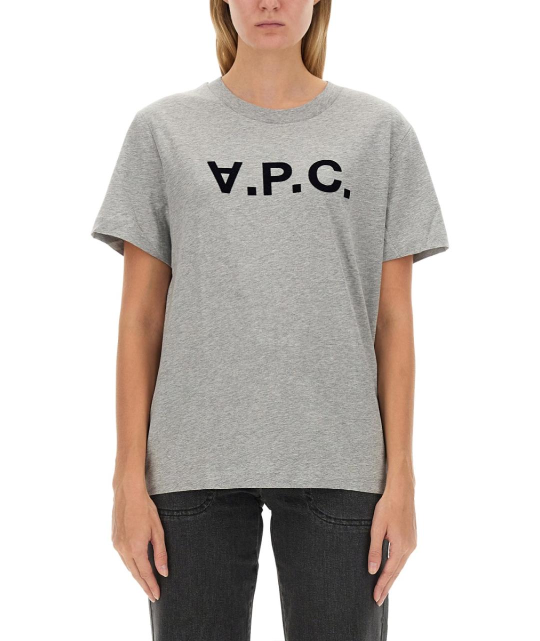 A.P.C. Серая хлопковая футболка, фото 2