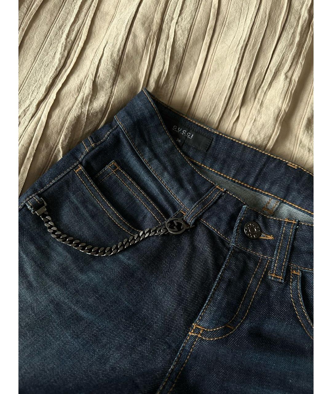 GUCCI Темно-синие джинсы клеш, фото 3