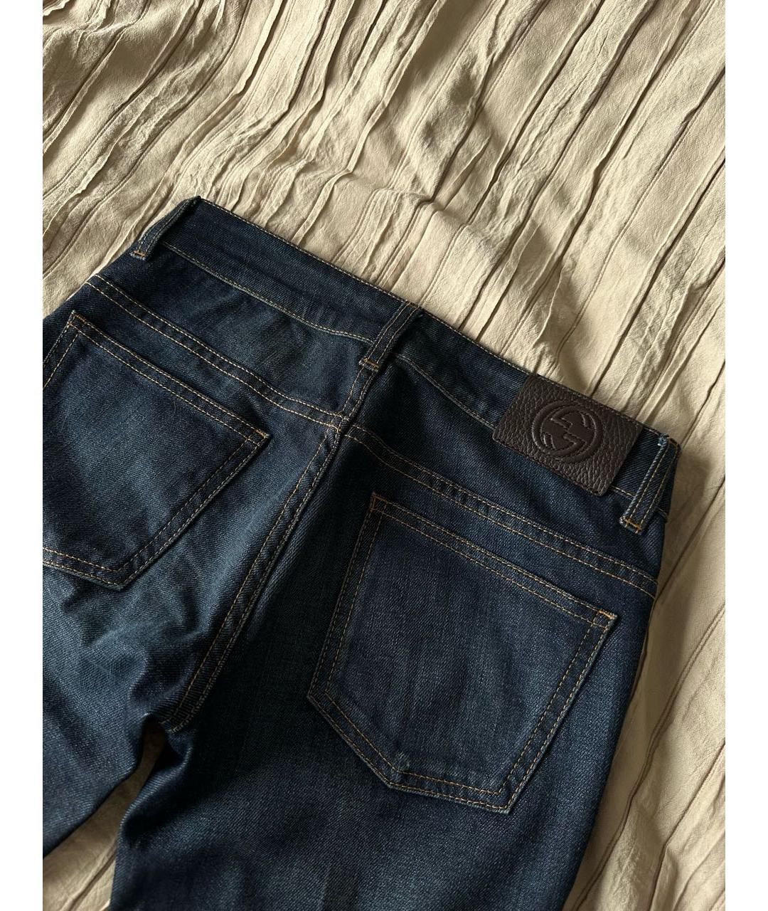 GUCCI Темно-синие джинсы клеш, фото 4