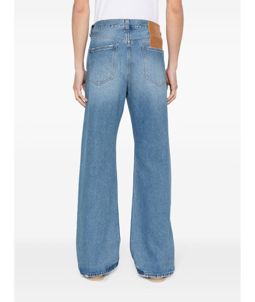 JACQUEMUS Синие хлопковые прямые джинсы, фото 4