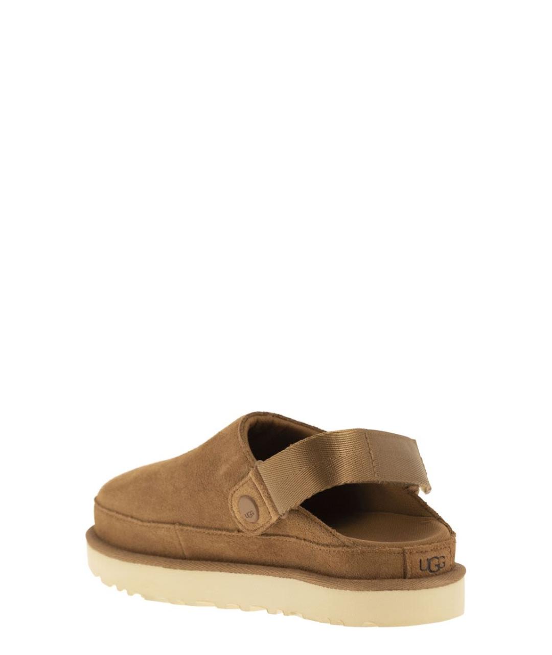 UGG AUSTRALIA Коричневые кожаные сабо, фото 3