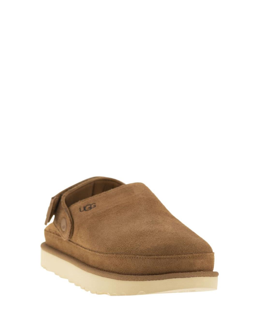 UGG AUSTRALIA Коричневые кожаные сабо, фото 2