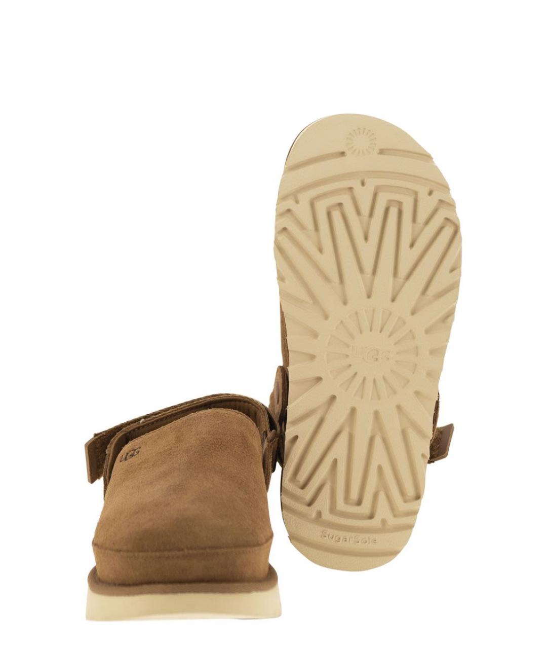 UGG AUSTRALIA Коричневые кожаные сабо, фото 5