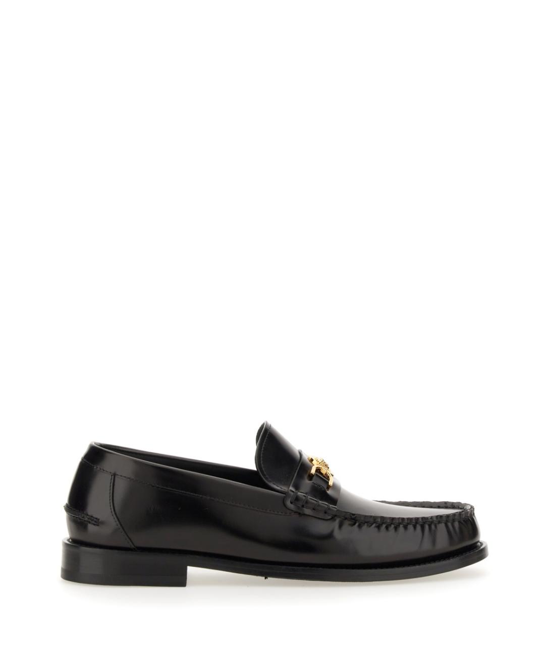VERSACE Черные кожаные лоферы, фото 1