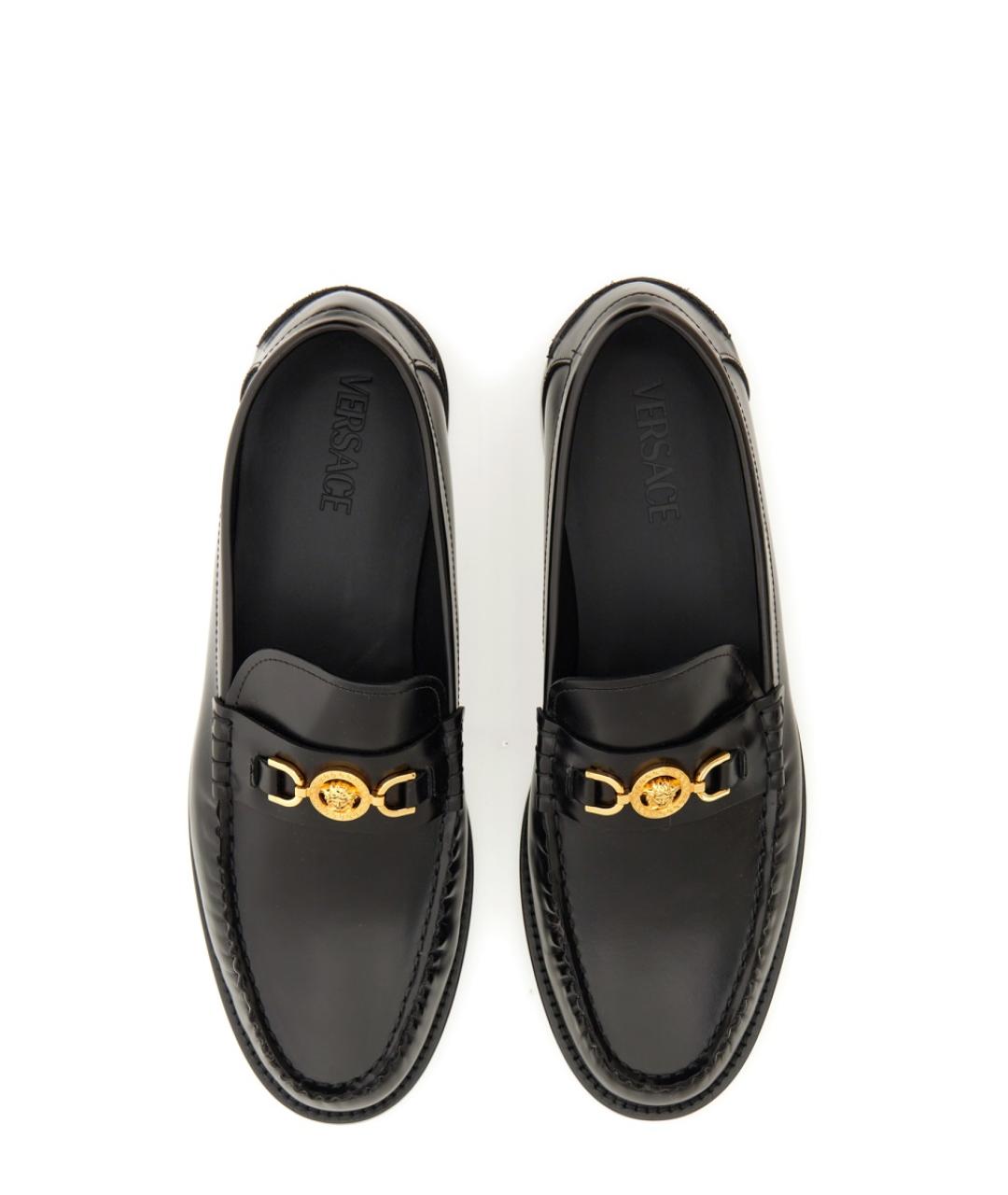 VERSACE Черные кожаные лоферы, фото 2