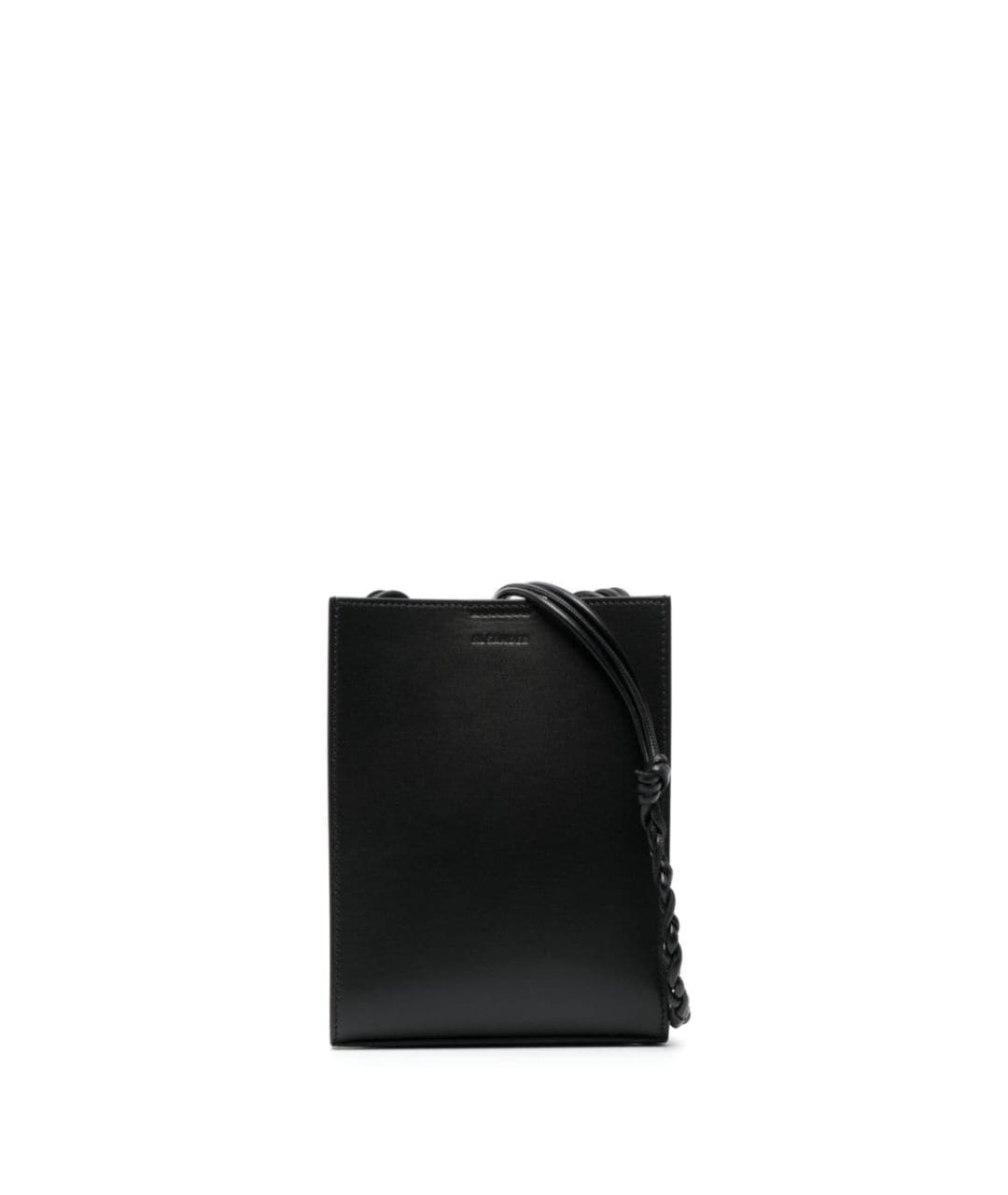 JIL SANDER Черная кожаная сумка на плечо, фото 1