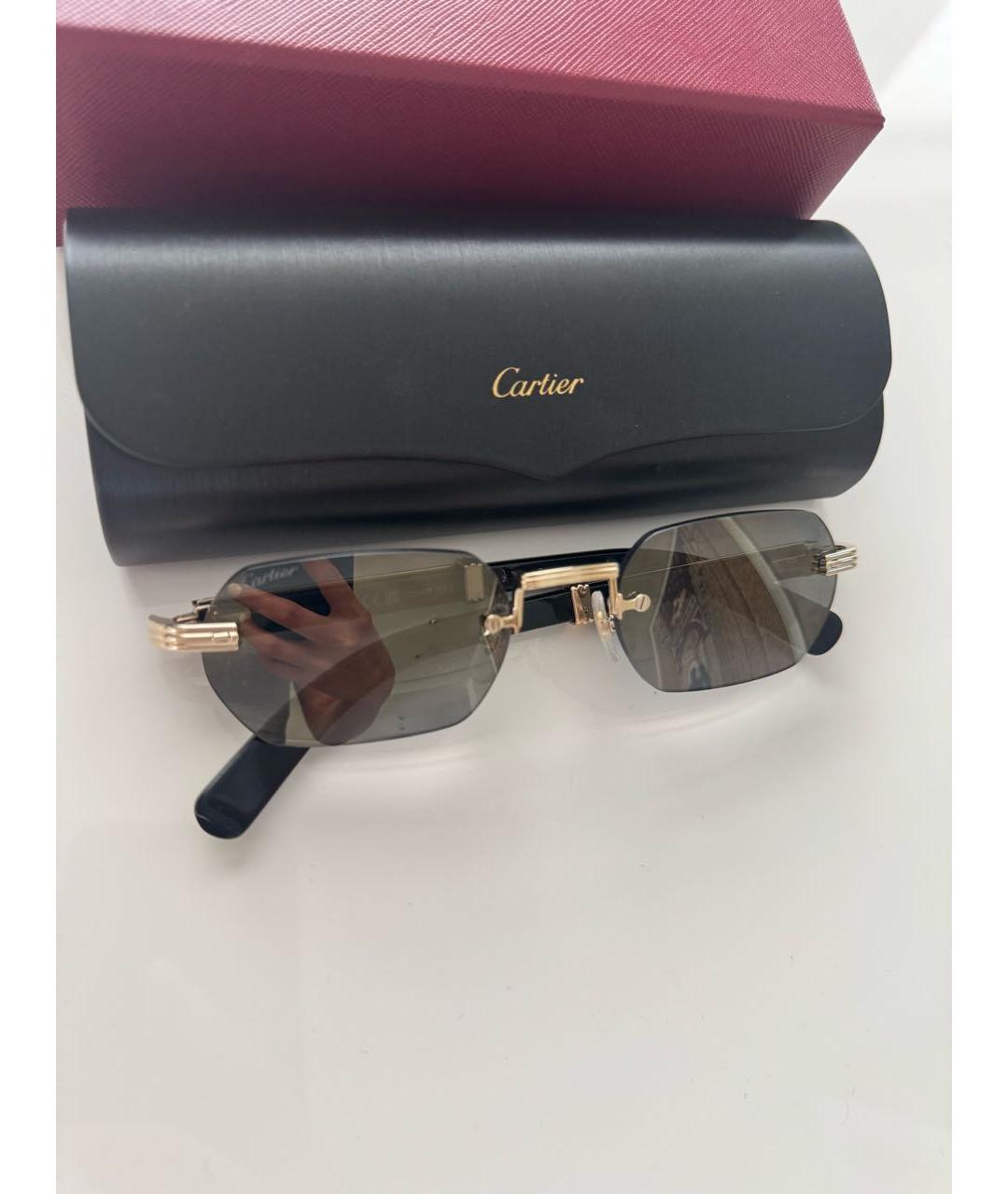 CARTIER Белые солнцезащитные очки из рога буйвола, фото 3