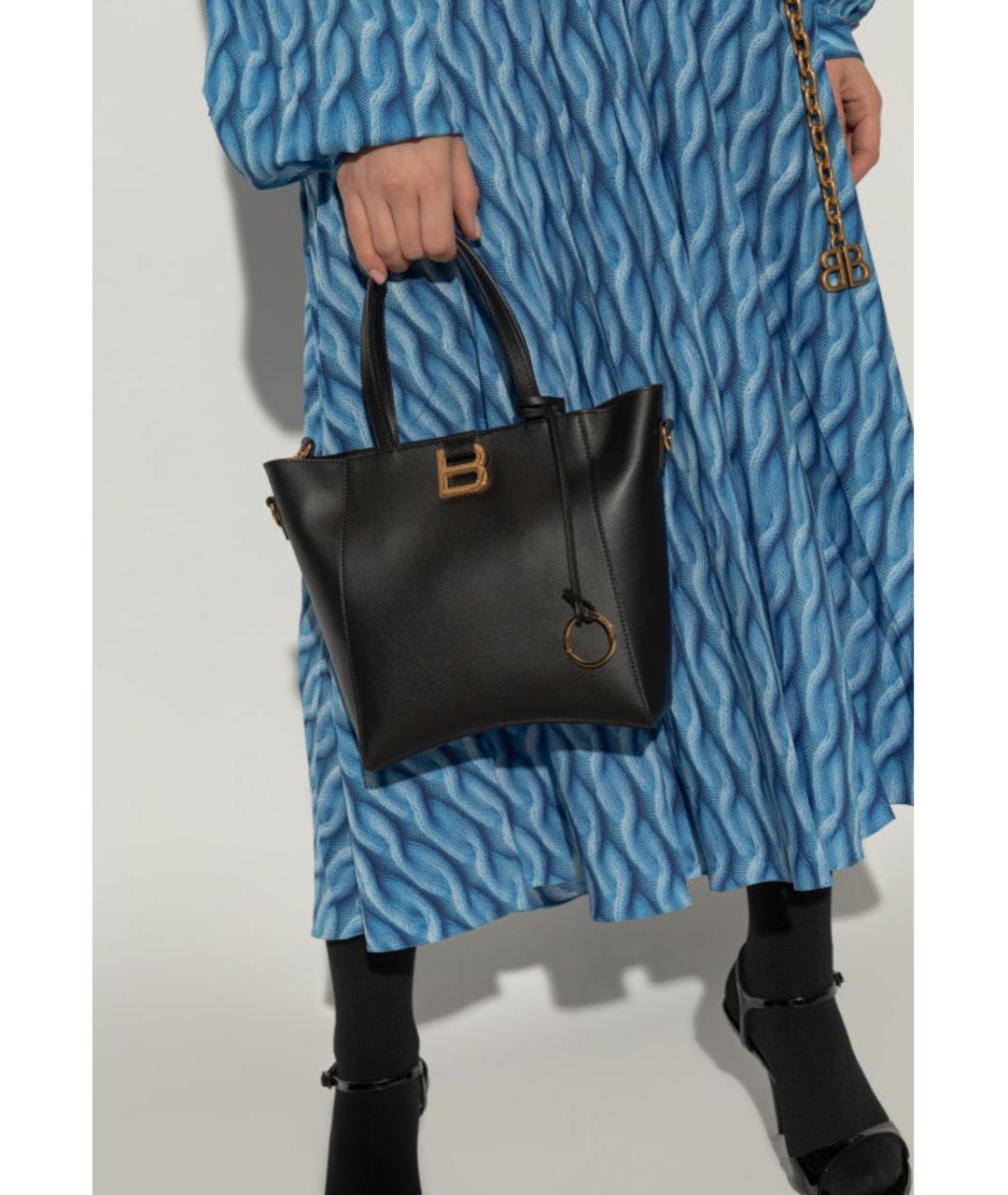 BALENCIAGA Черная кожаная сумка тоут, фото 2