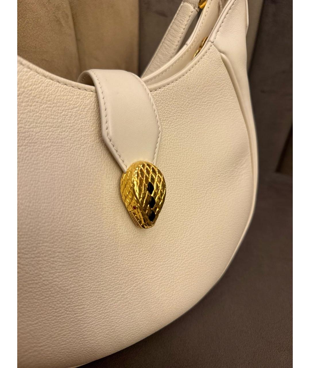 BVLGARI Бежевая кожаная сумка через плечо, фото 5