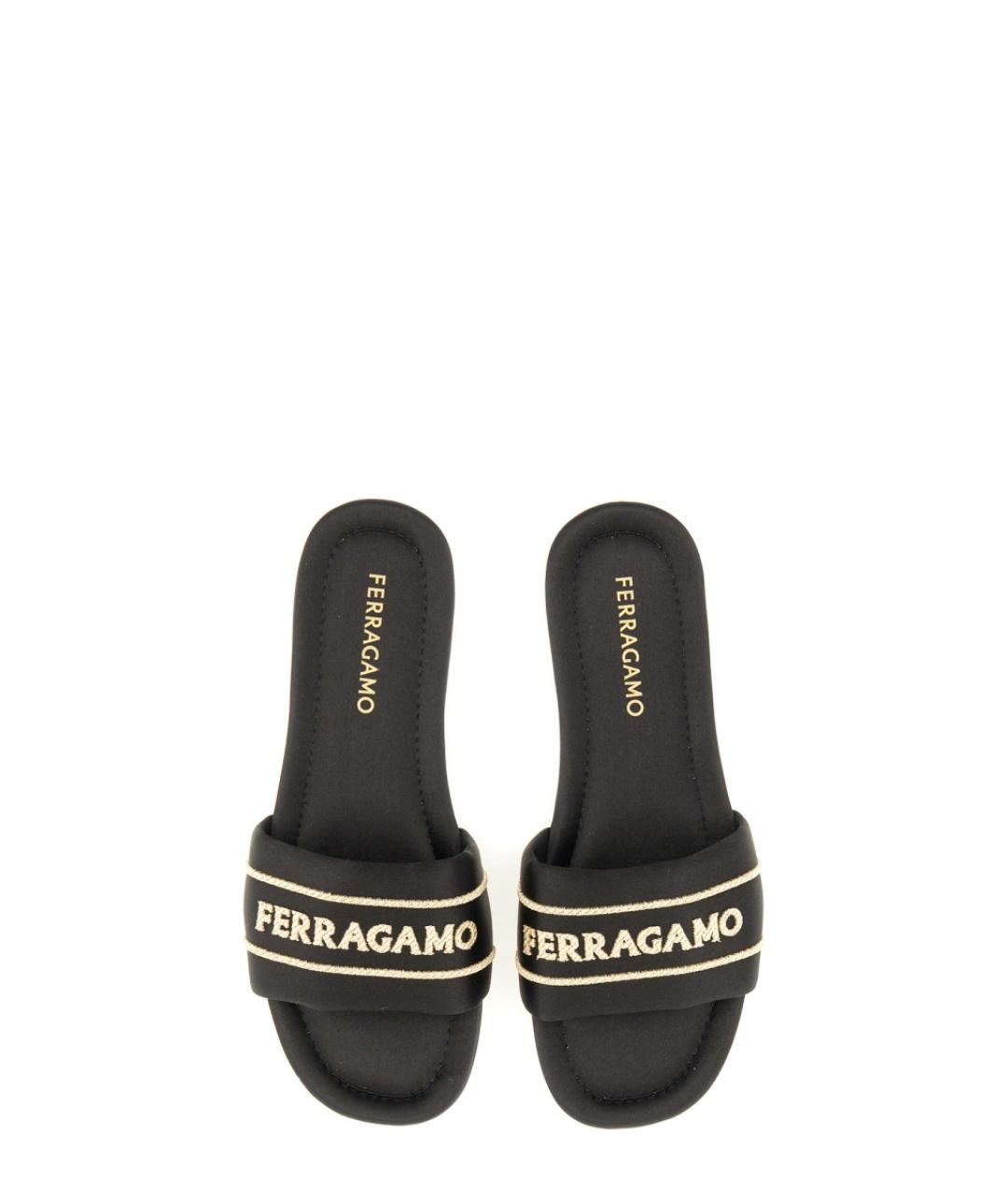 FERRAGAMO Черные текстильные сандалии, фото 3