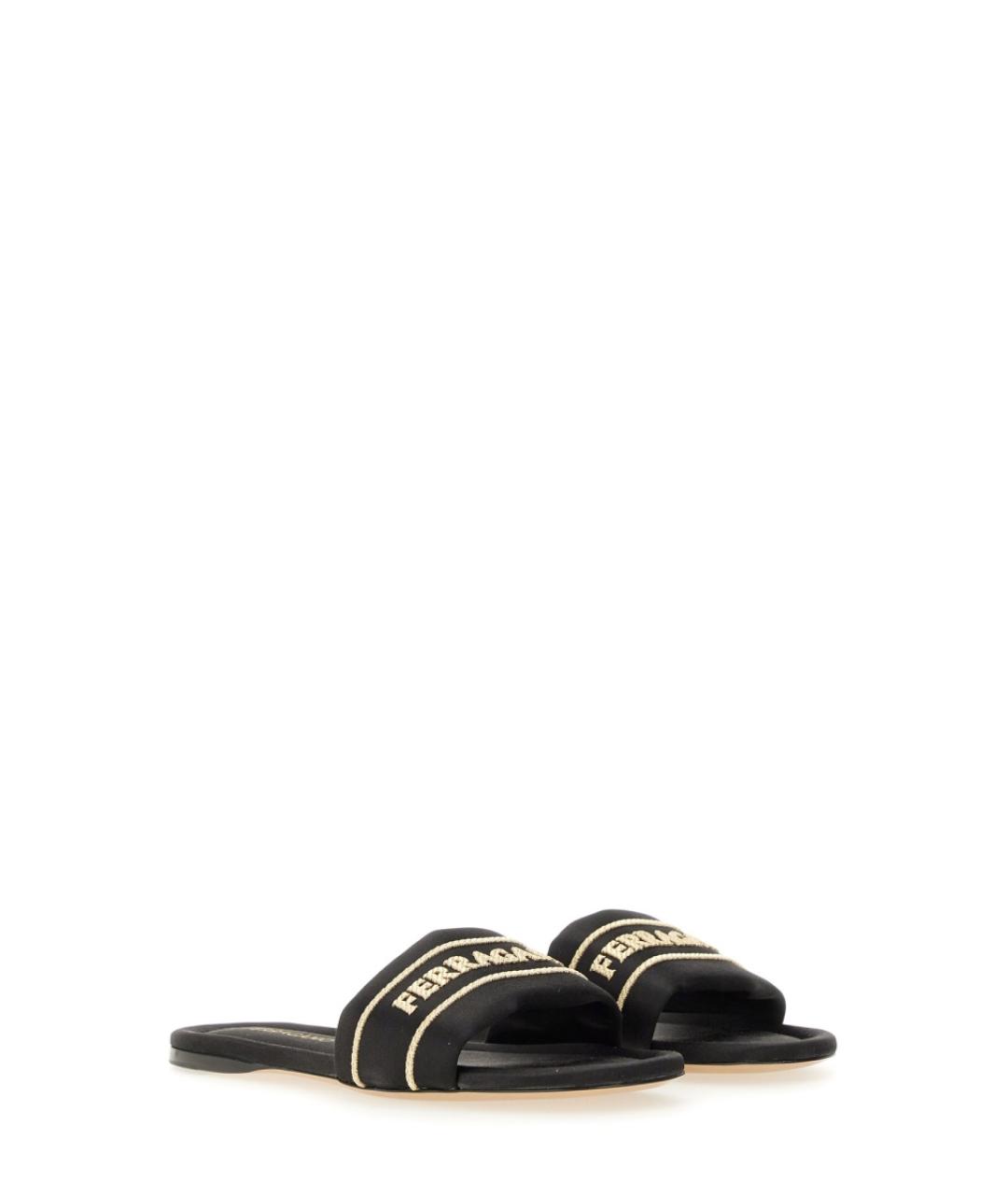 FERRAGAMO Черные текстильные сандалии, фото 2