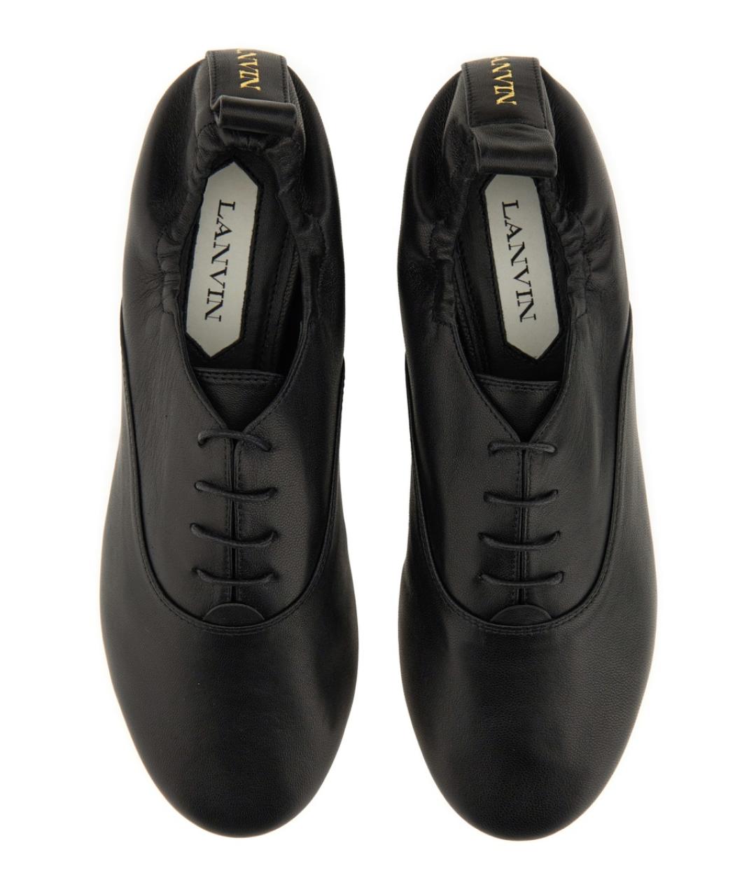 LANVIN Черные кожаные кроссовки, фото 2