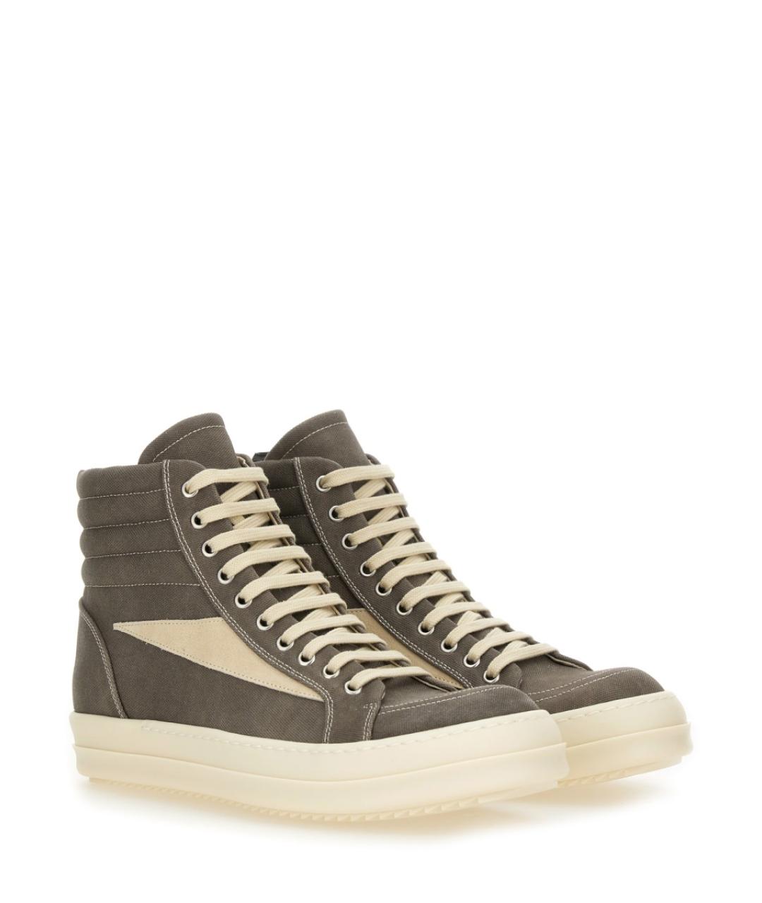 RICK OWENS DRKSHDW Антрацитовые высокие кроссовки / кеды, фото 2
