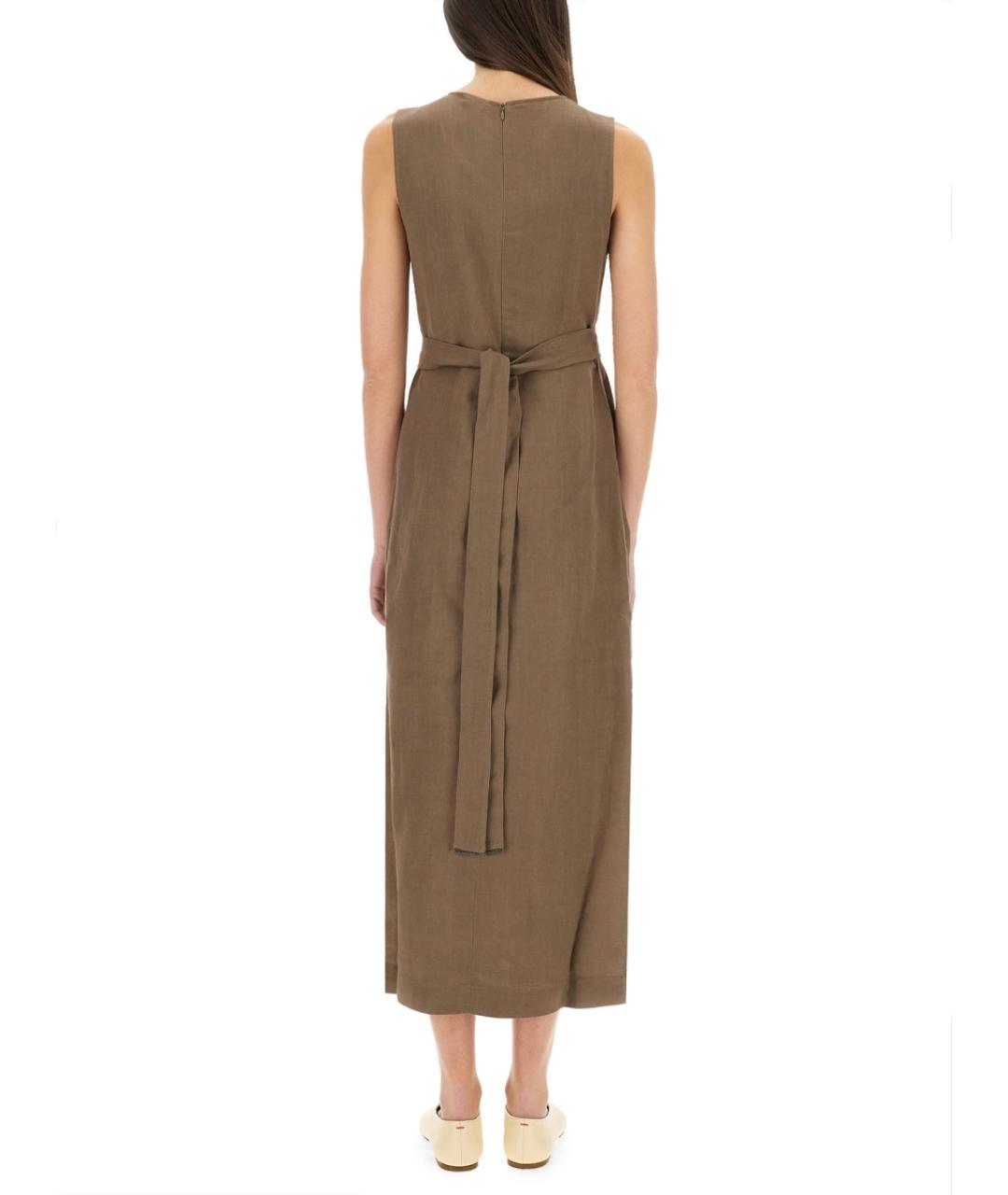 BRUNELLO CUCINELLI Коричневое вискозное повседневное платье, фото 4