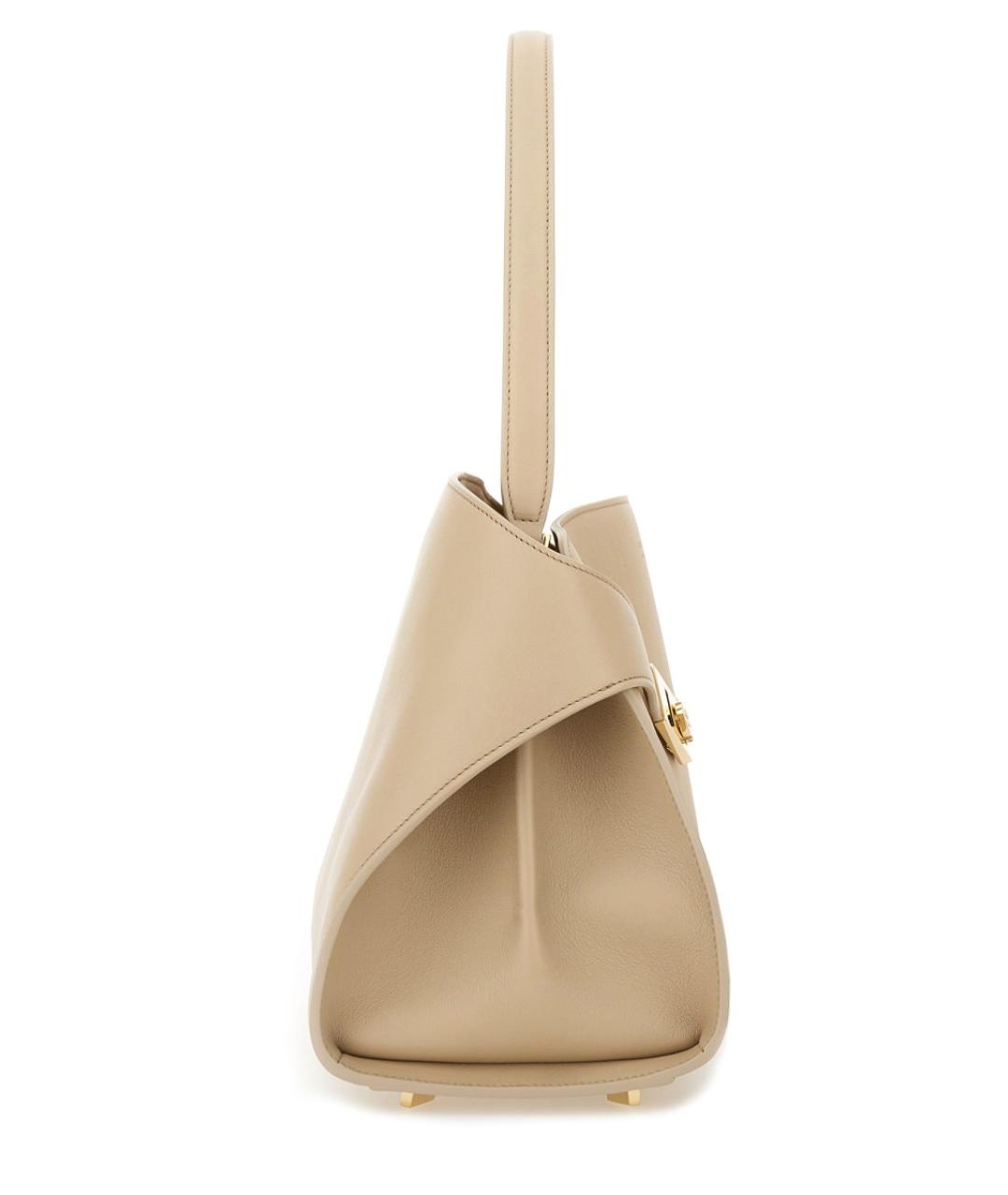 FERRAGAMO Бежевая кожаная сумка тоут, фото 5
