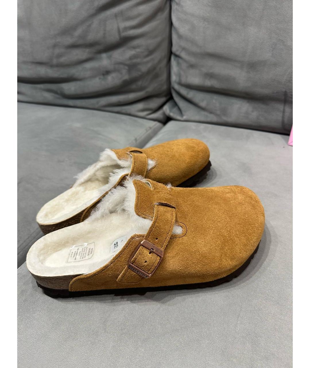 BIRKENSTOCK Коричневые замшевые сабо, фото 8