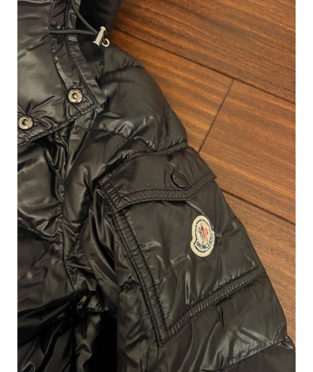 MONCLER Черный полиэстеровый пуховик, фото 6