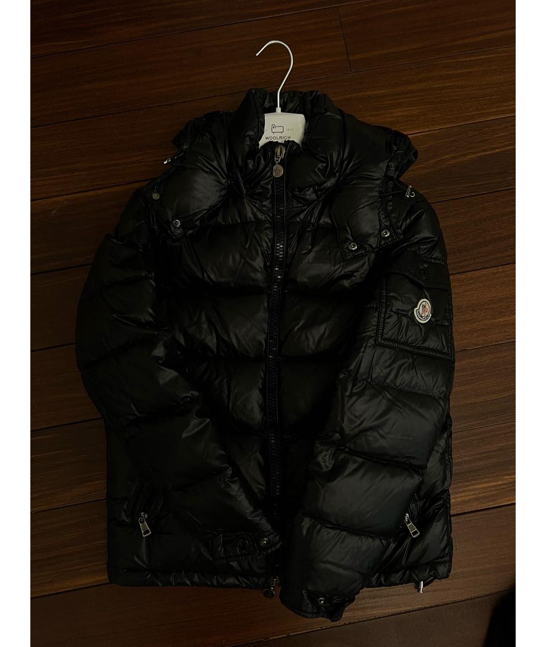 MONCLER Черный полиэстеровый пуховик, фото 5