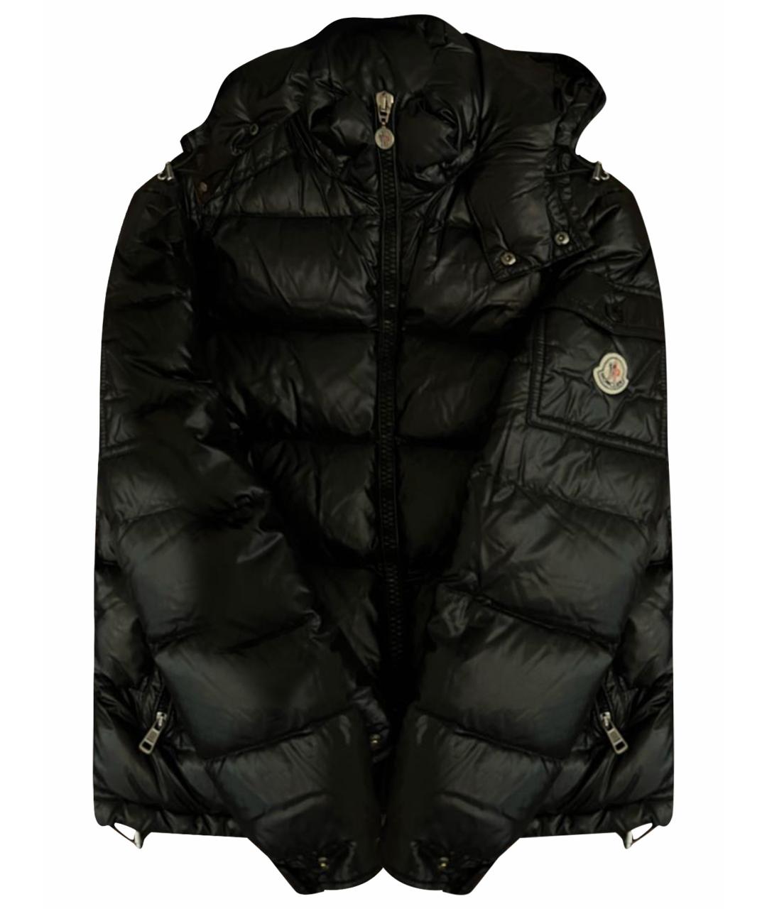 MONCLER Черный полиэстеровый пуховик, фото 1
