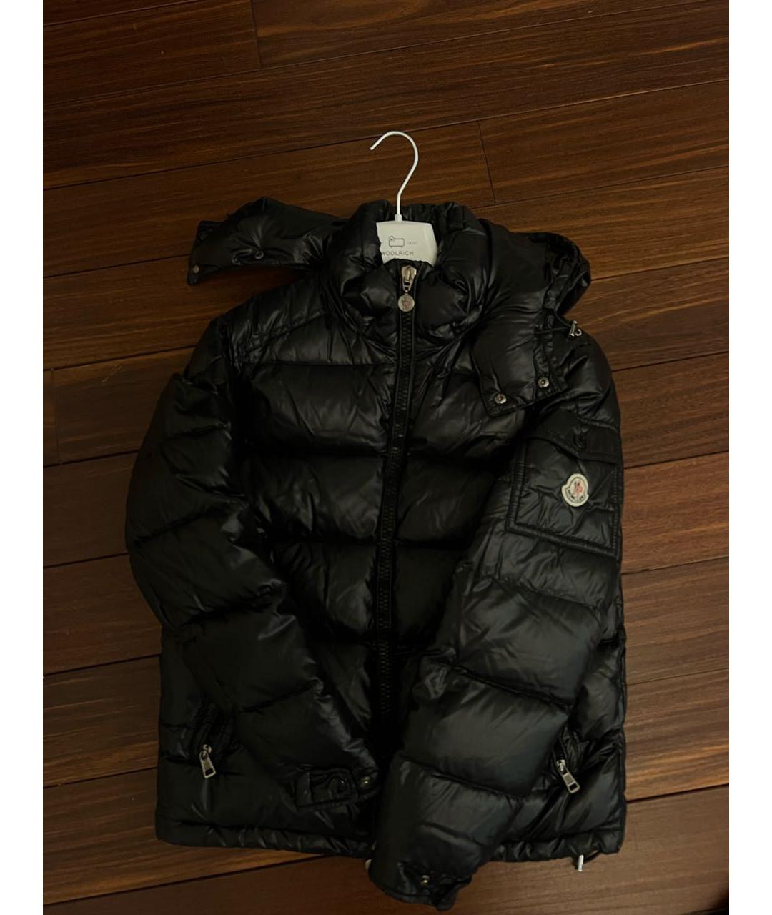 MONCLER Черный полиэстеровый пуховик, фото 7