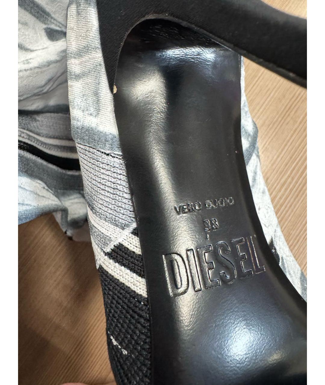 DIESEL Серые текстильные ботфорты, фото 3