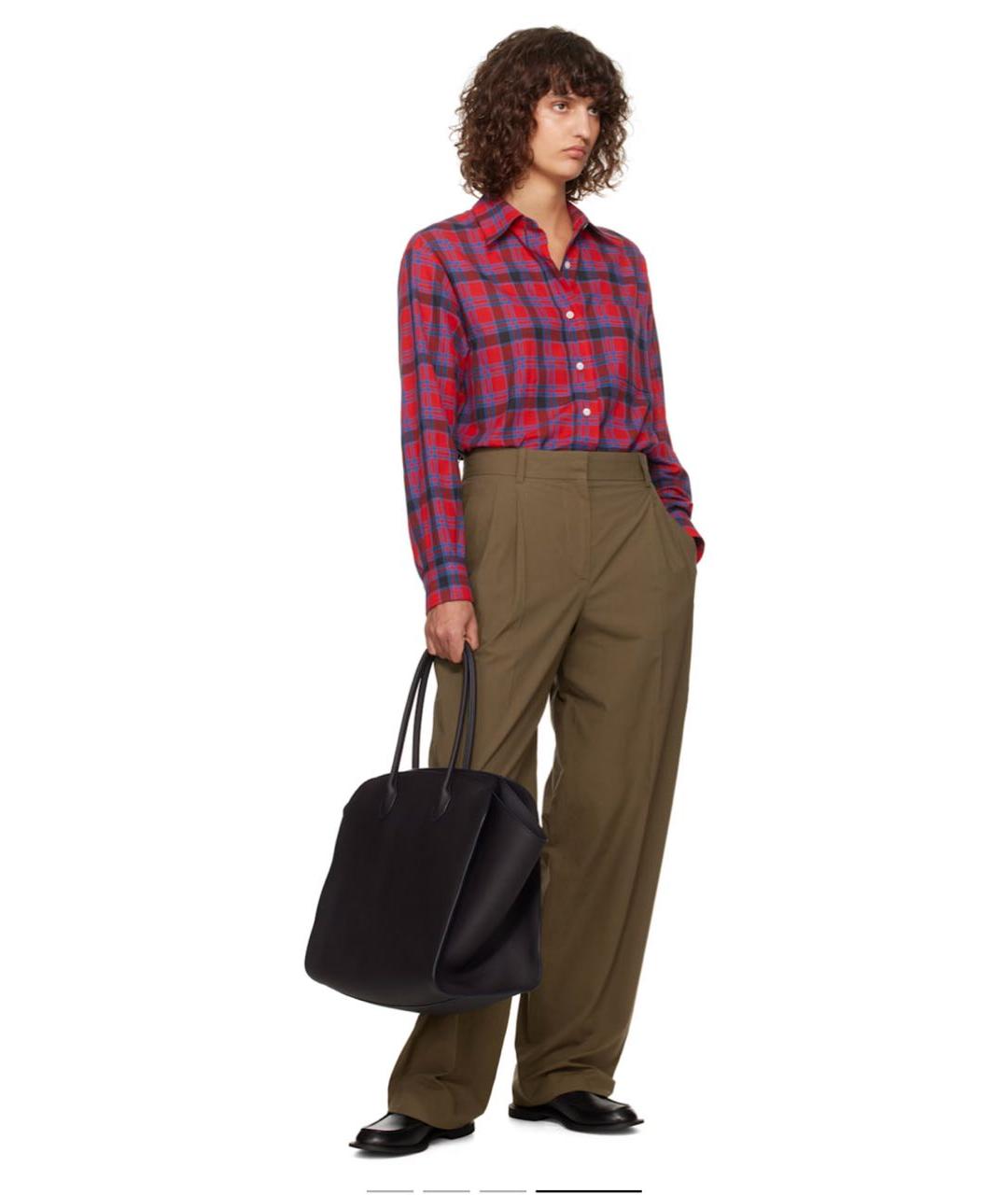 THE ROW Темно-синяя кожаная сумка тоут, фото 4