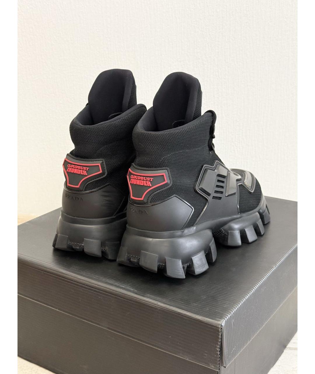 PRADA Черные кроссовки, фото 4