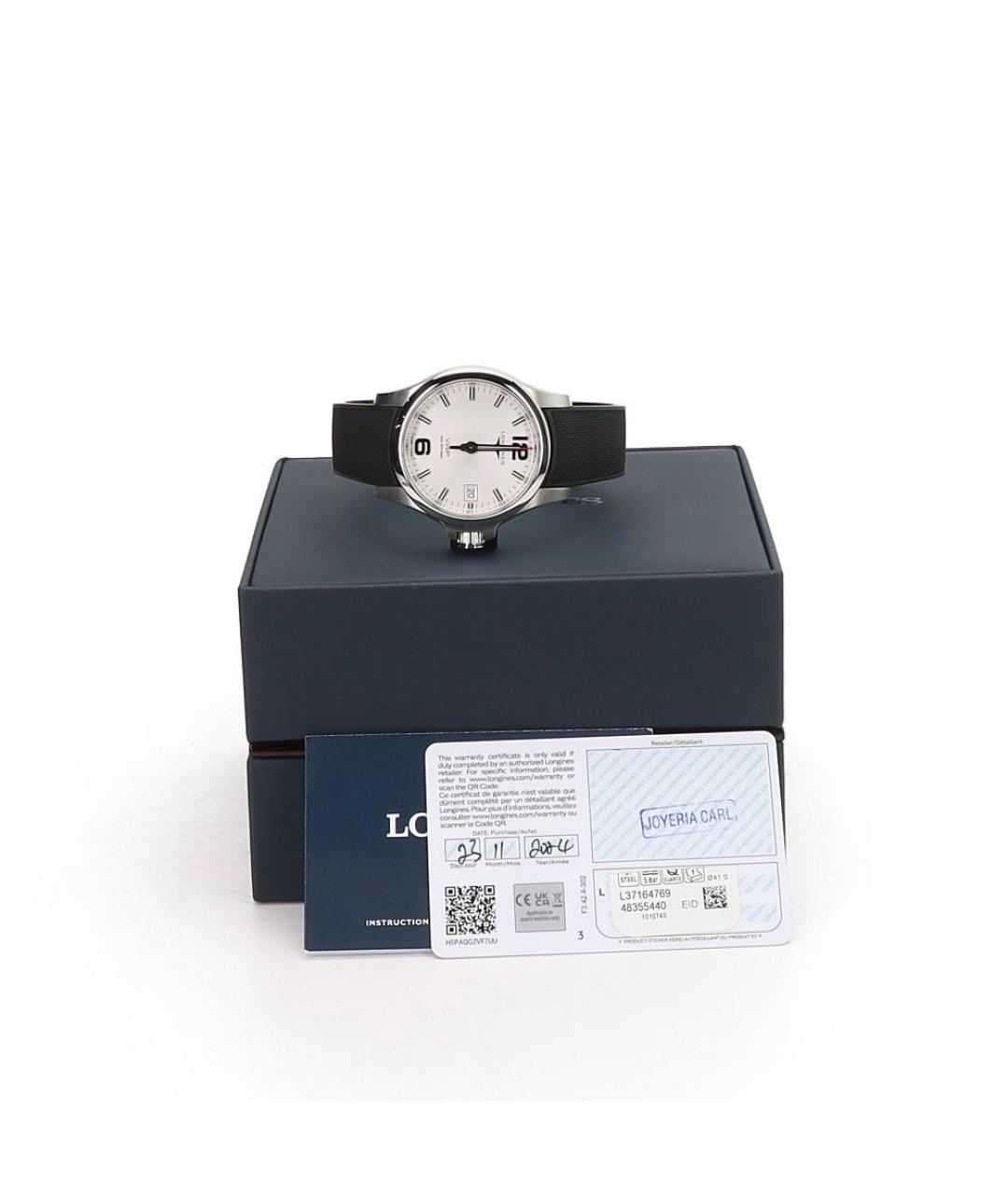 LONGINES Черные стальные часы, фото 6