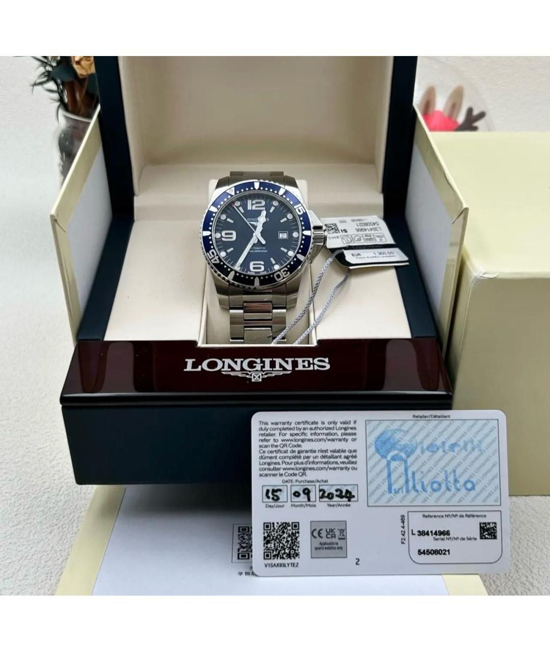 LONGINES Темно-синие стальные часы, фото 2