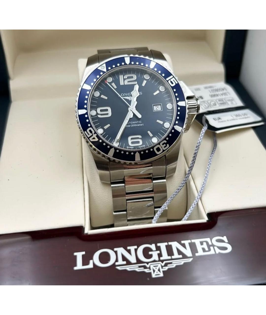 LONGINES Темно-синие стальные часы, фото 3