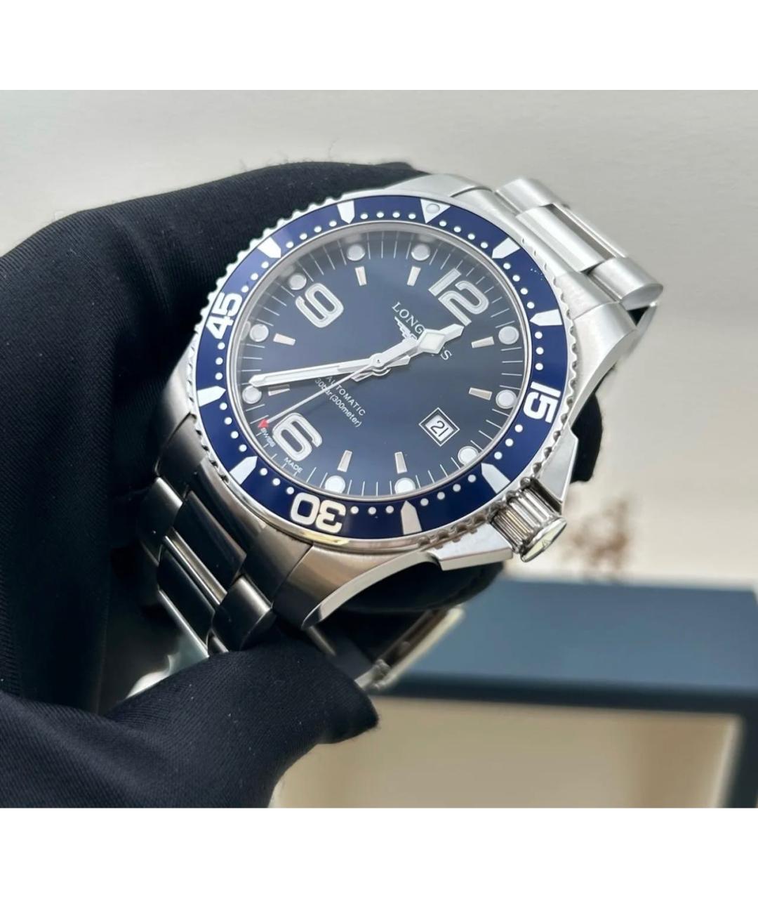LONGINES Темно-синие стальные часы, фото 6
