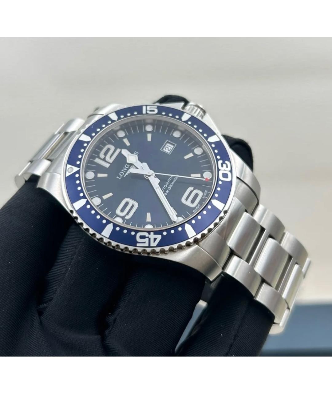 LONGINES Темно-синие стальные часы, фото 7