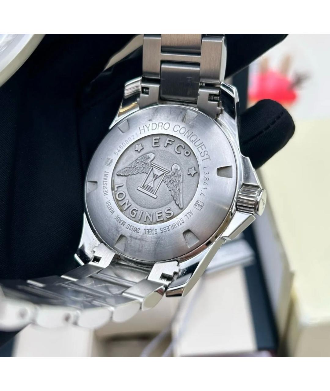 LONGINES Темно-синие стальные часы, фото 4
