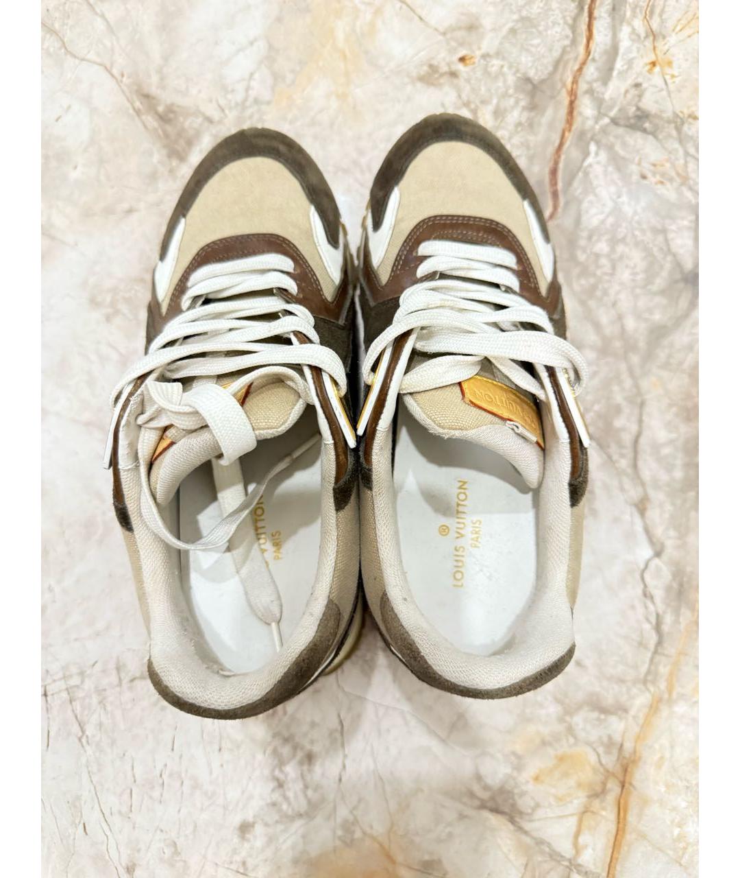 LOUIS VUITTON Хаки замшевые кроссовки, фото 3
