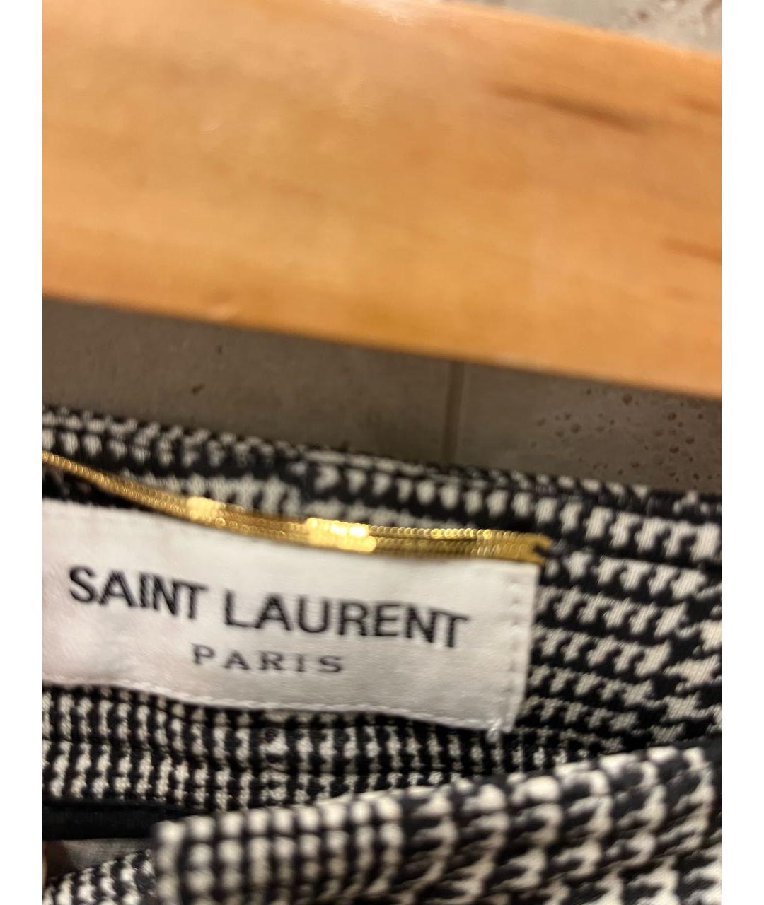 SAINT LAURENT Серые вискозные брюки узкие, фото 4