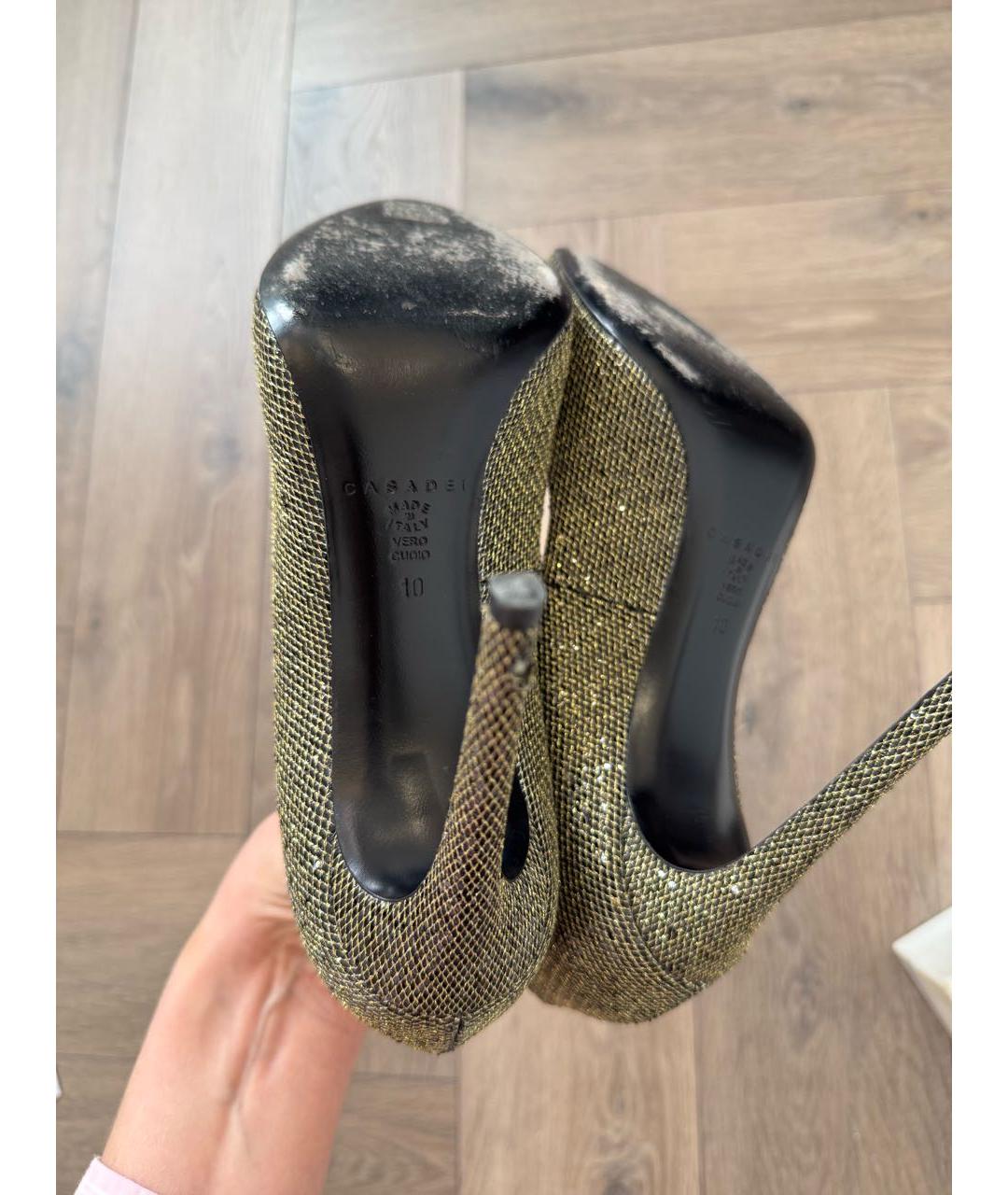 CASADEI Золотые кожаные туфли, фото 8