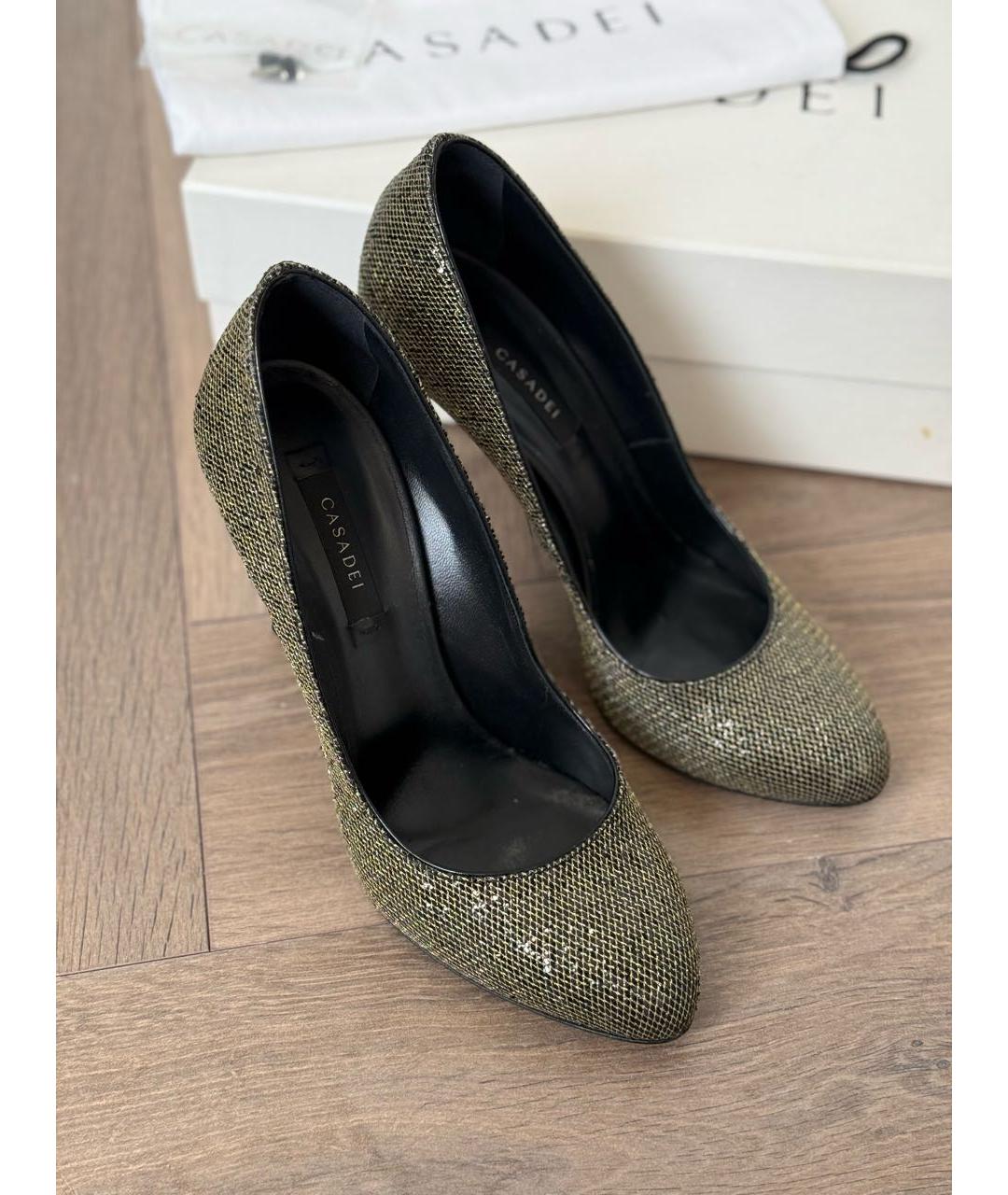 CASADEI Золотые кожаные туфли, фото 2