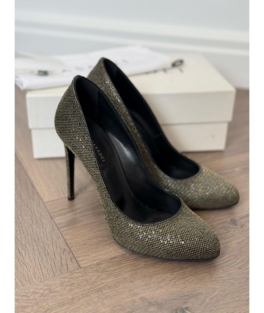 CASADEI Золотые кожаные туфли, фото 9