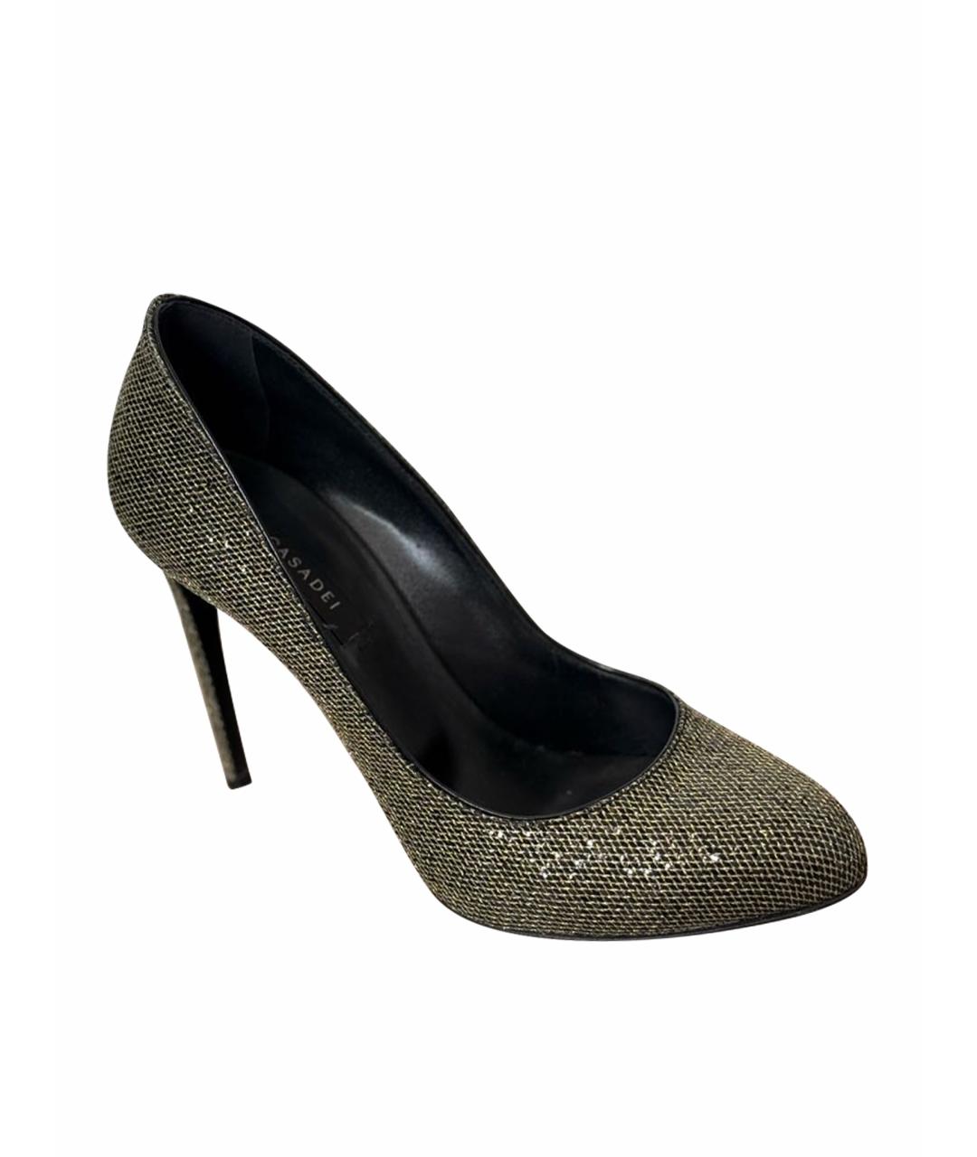 CASADEI Золотые кожаные туфли, фото 1
