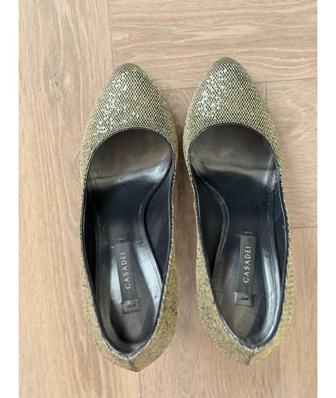 CASADEI Золотые кожаные туфли, фото 4