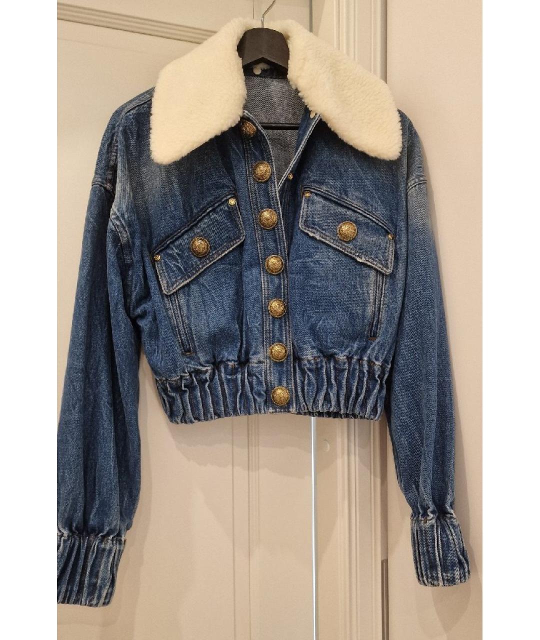 BALMAIN Синяя деним куртка, фото 2