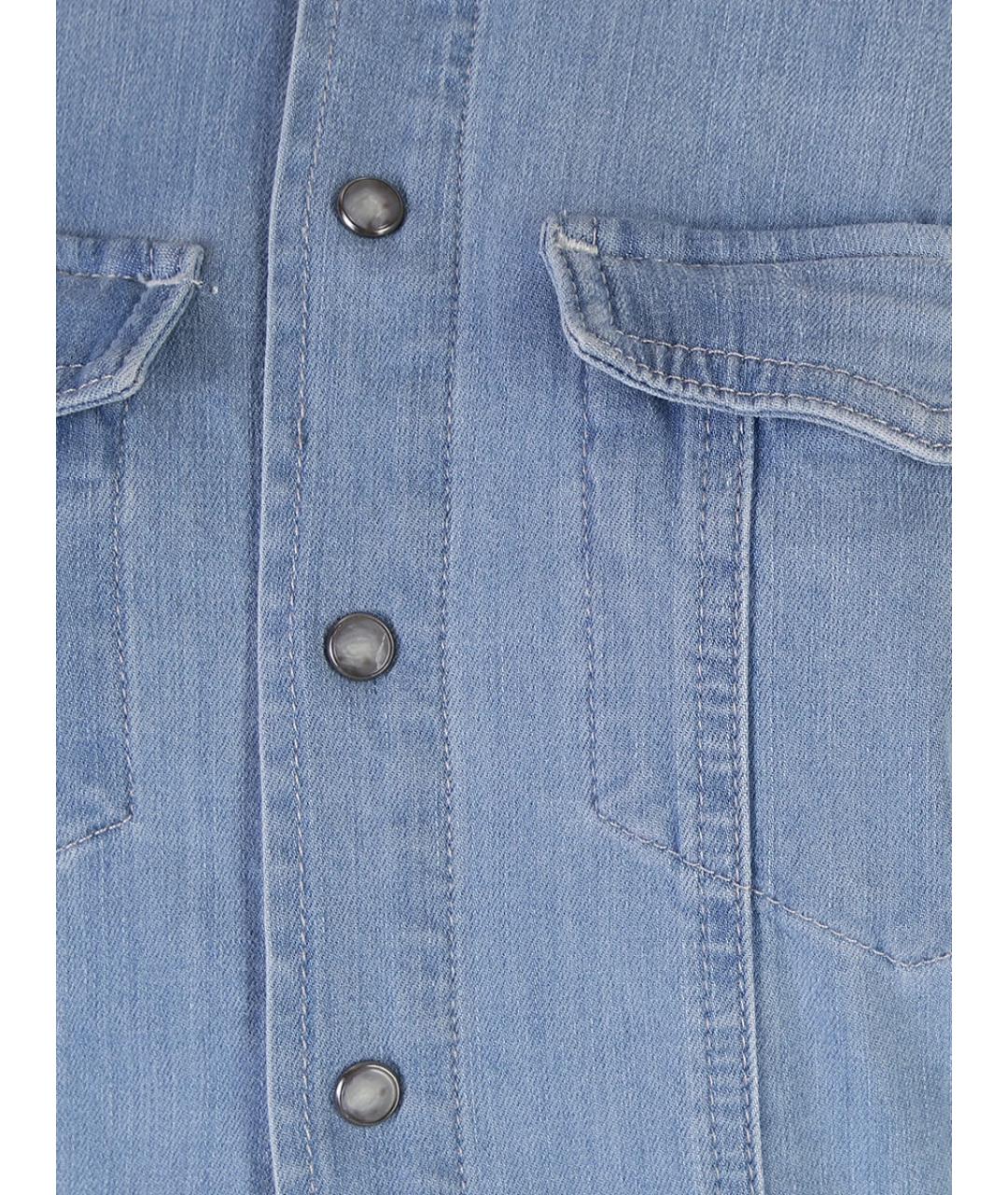 7 FOR ALL MANKIND Голубое хлопковое повседневное платье, фото 3