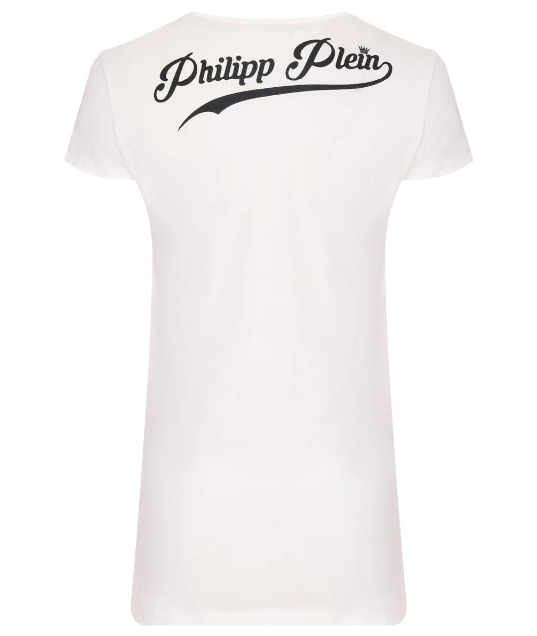 PHILIPP PLEIN Белая хлопковая футболка, фото 2