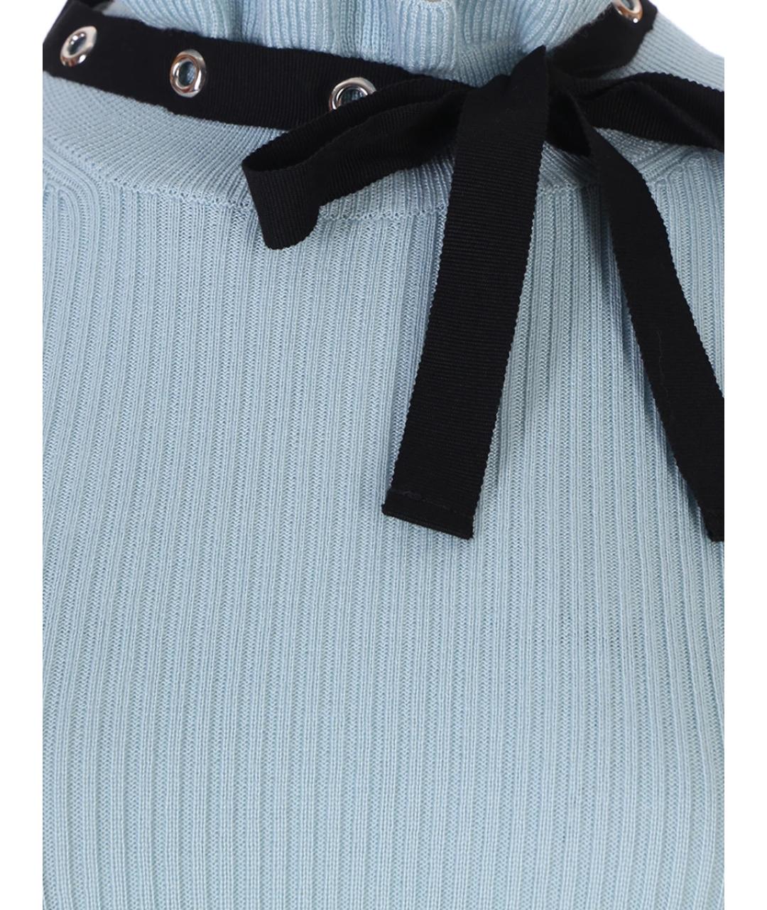 RED VALENTINO Голубая шерстяная водолазка, фото 3