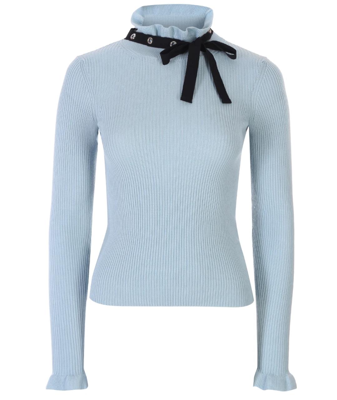 RED VALENTINO Голубая шерстяная водолазка, фото 1