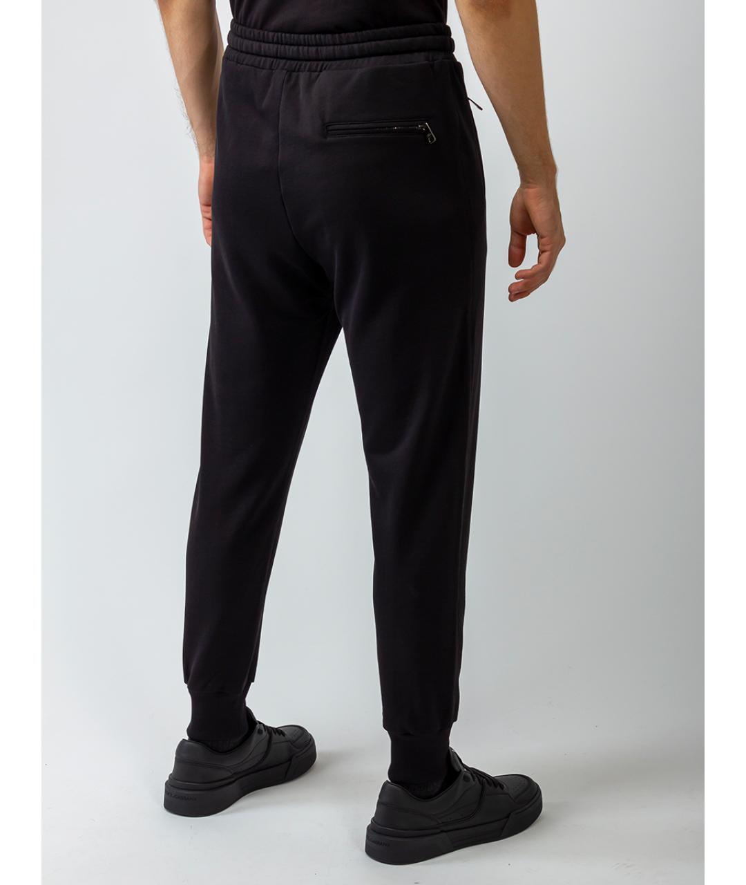 DOLCE&GABBANA Черные хлопковые повседневные брюки, фото 3