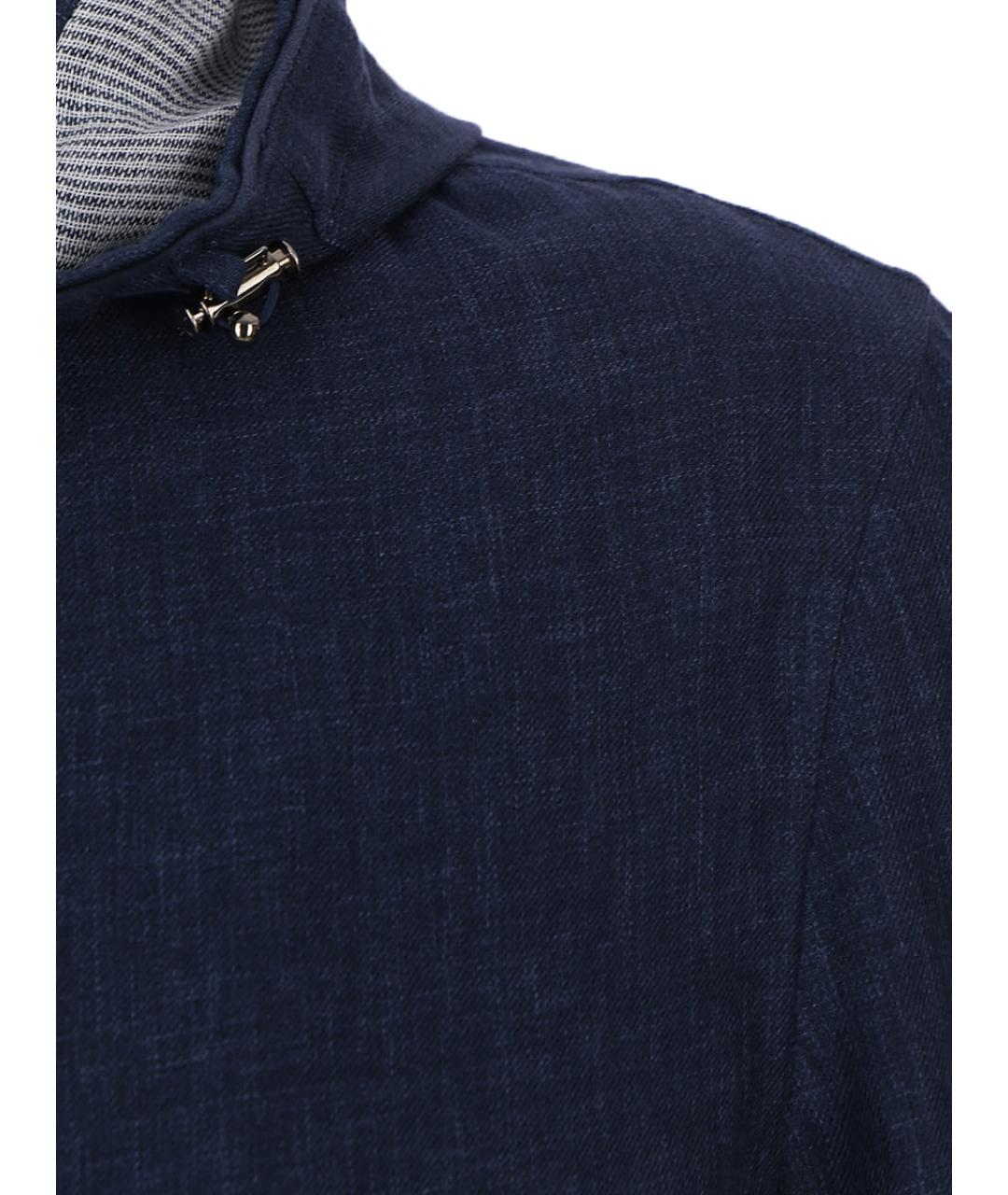 LORO PIANA Темно-синяя льняная куртка, фото 3