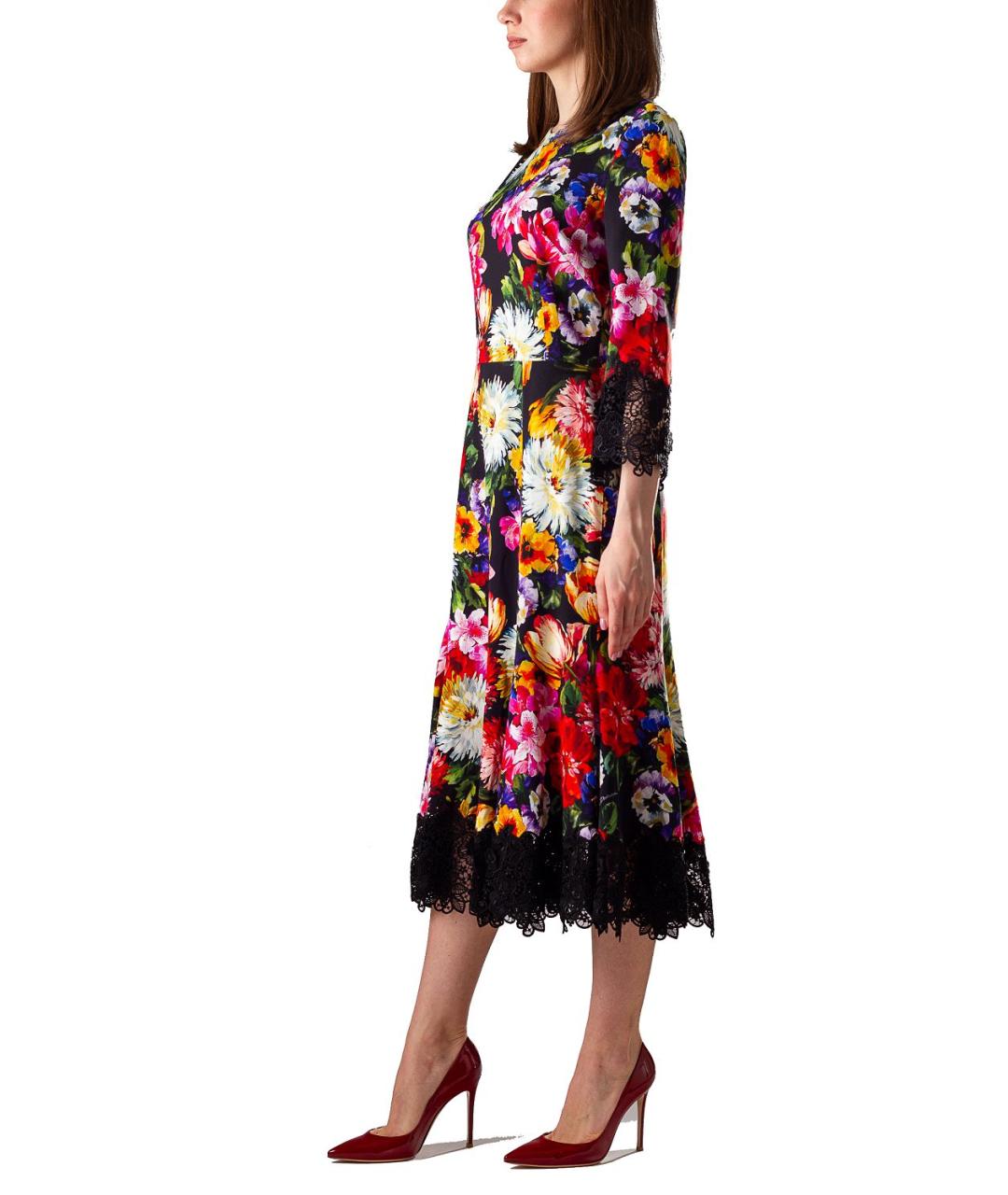 DOLCE&GABBANA Мульти вискозное повседневное платье, фото 4